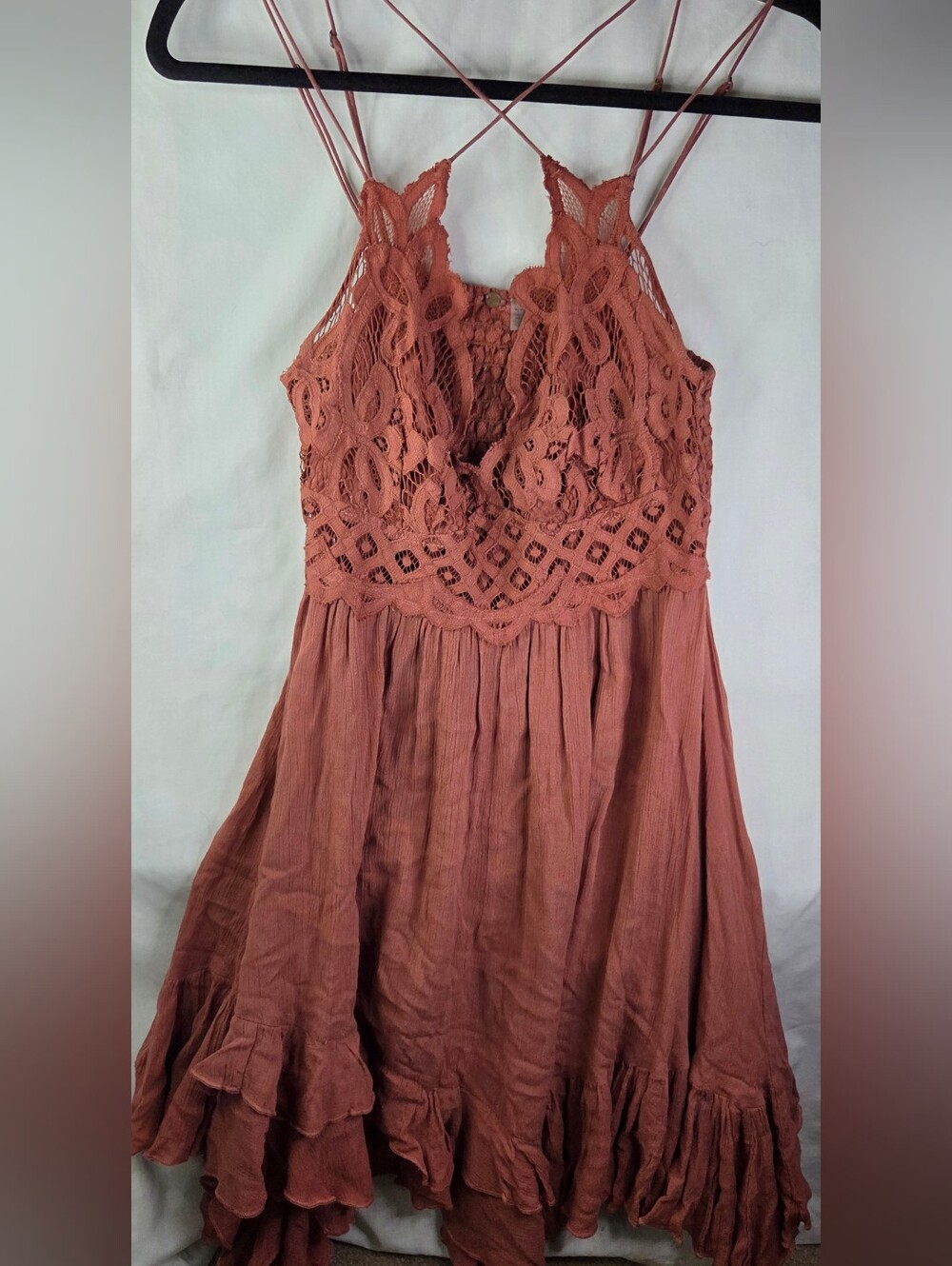 Free People Adella Slip Dress Terraco/Copper Dahlia Colorway Fairycore Boho Sz M